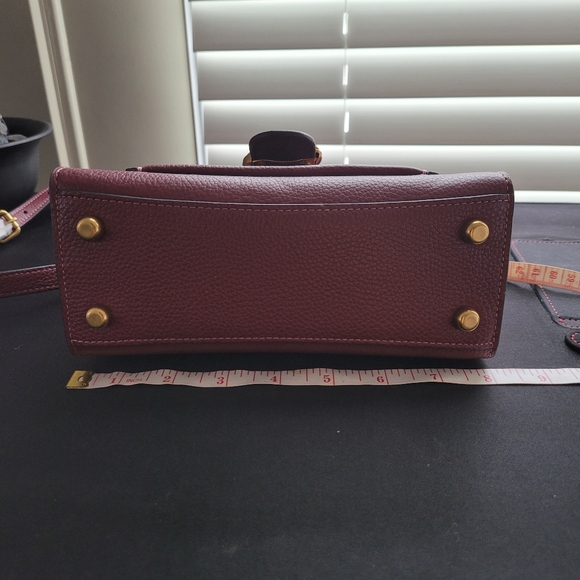 Sold-Tabby Pebbled Leather Flap Bag- Deep Red - Picture 5 of 12